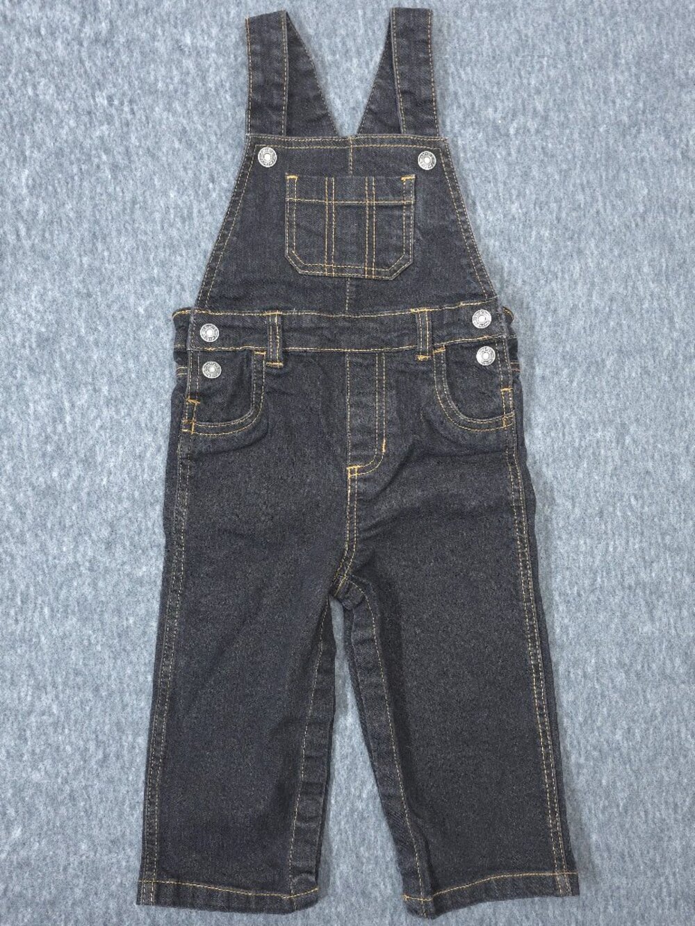 Carter's Baby Boys 24M Black Denim Overalls Stretch Bib Jeans Excellent
